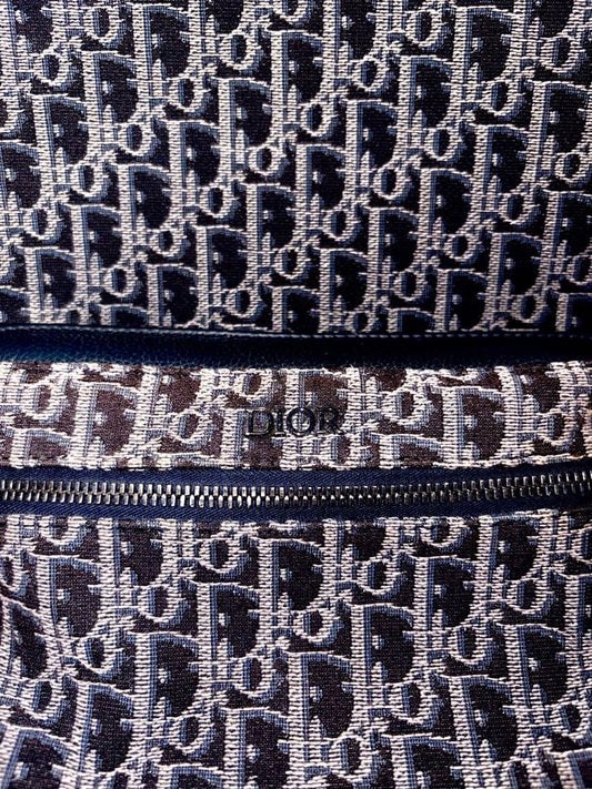 DIOR Oblique Canvas Backpack Navy Blue #QY8D6J