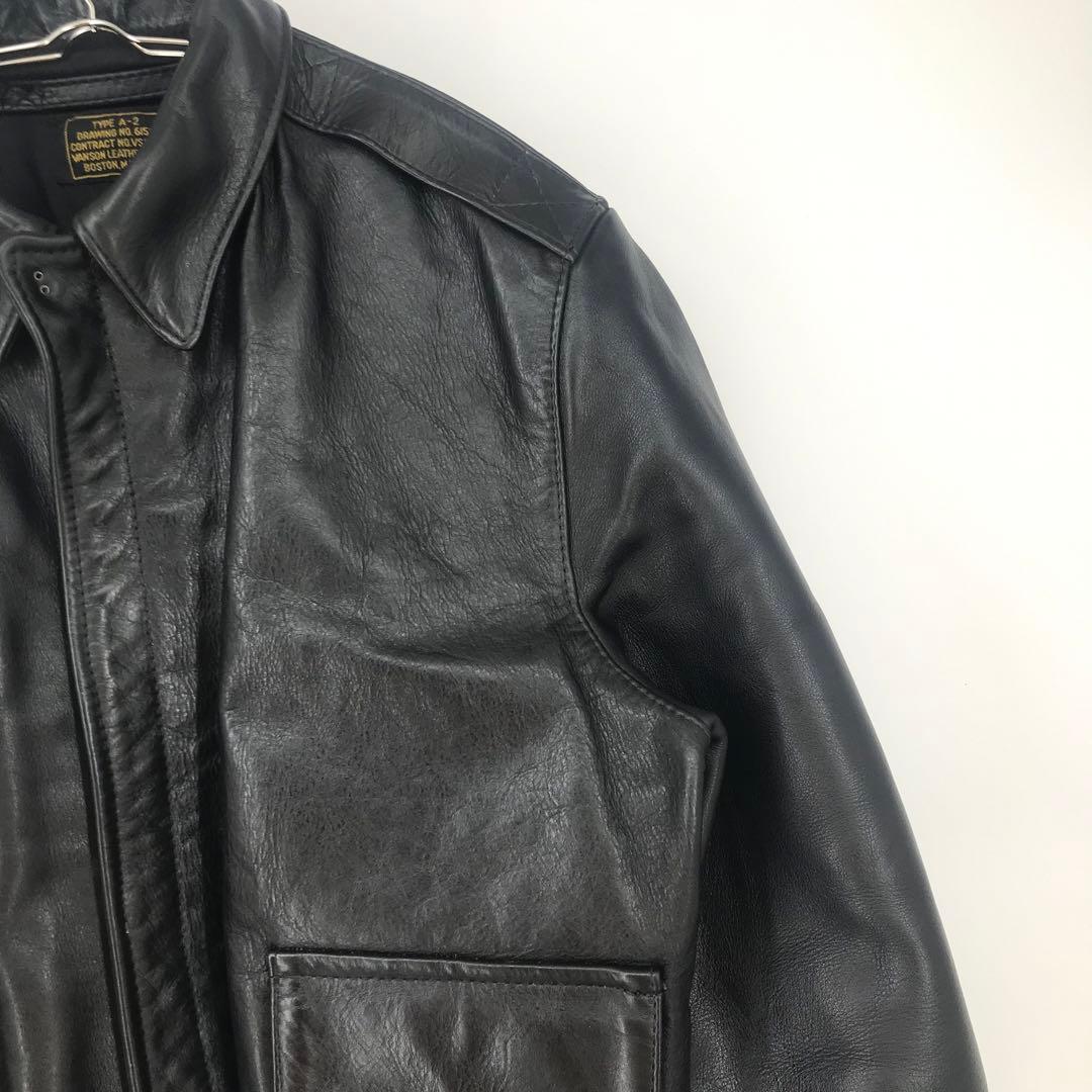 VANSON Leather Jacket Black A-2 TALON #QYAIQM