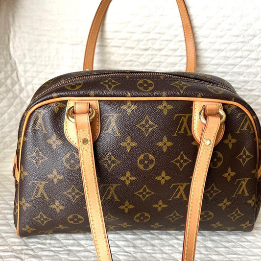 LOUIS VUITTON Montorgueil PM Monogram Handbag Brown Guam Duty Free w/Loc #QY2DSV