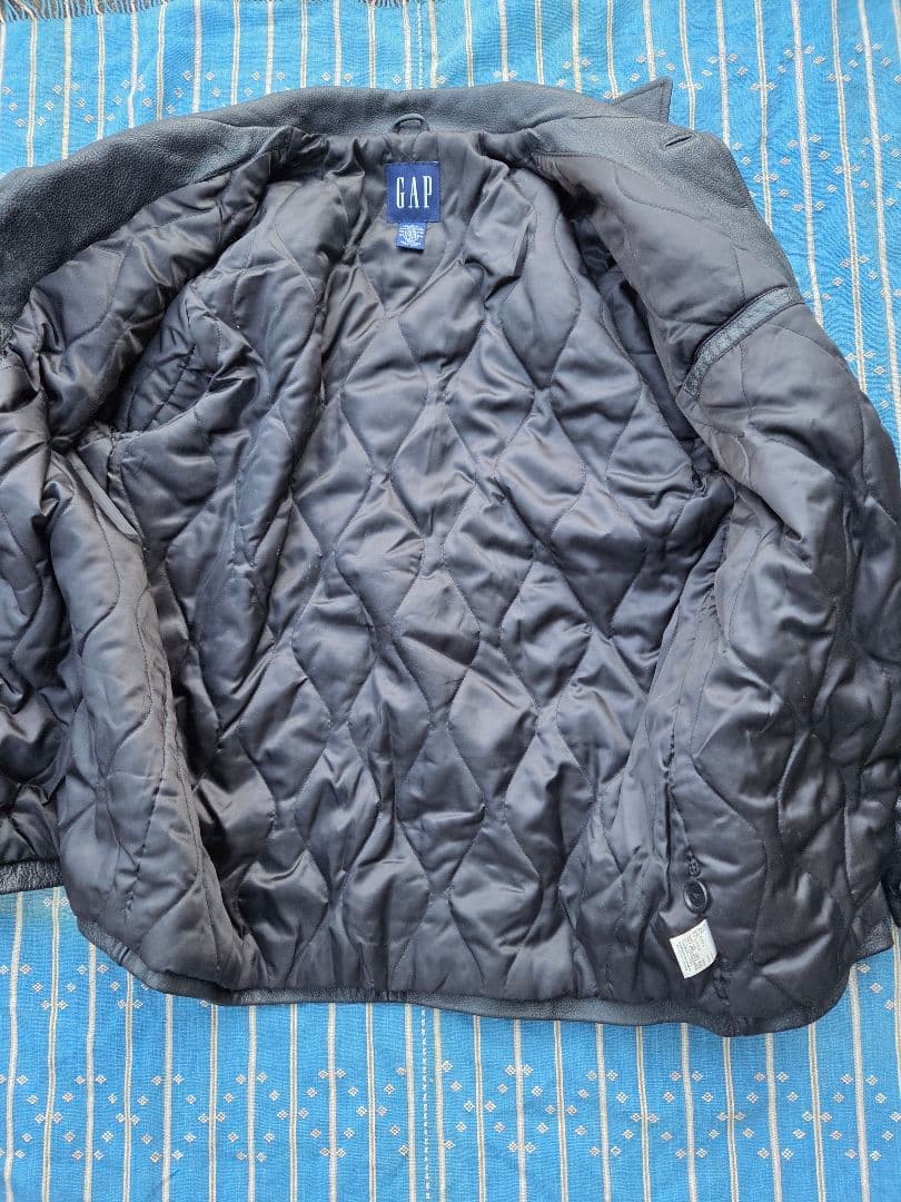 072 GAP Genuine Leather Car Coat, Size M #QY134T