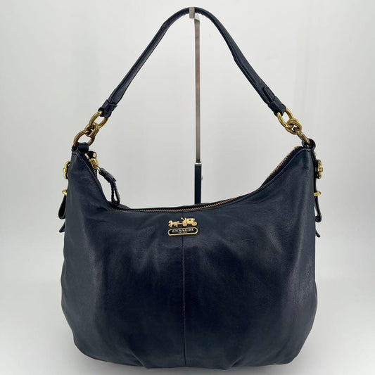 Coach Hobo Madison 2-way shoulder bag in black leather #QYAINO