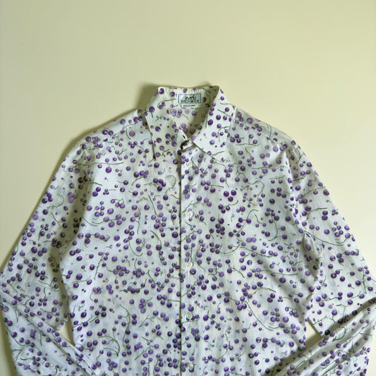 HERMES 2010s Blueberry Pattern Shirt #PGD2SA