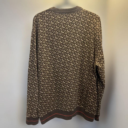 BURBERRY Geometric Crew Neck Sweater, Size M #QY91C2