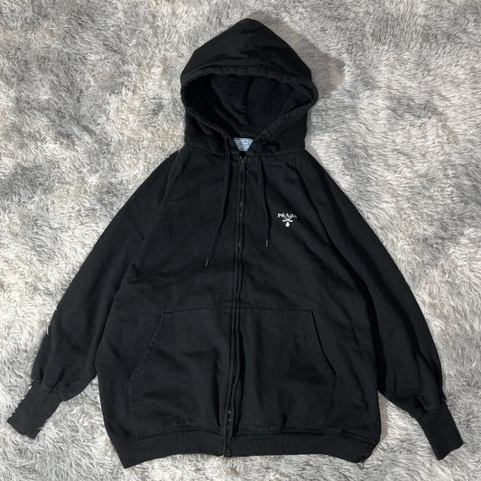 Prada Zip Hoodie Cotton Hoodie with Logo #QYC0O0