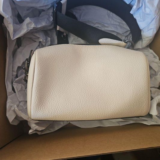 COACH White Leather Double Zip Shoulder Bag #QYAPXG