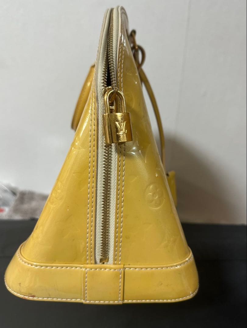 LOUIS VUITTON Monogram Vernis Handbag Zip Closure Double #QY67W5