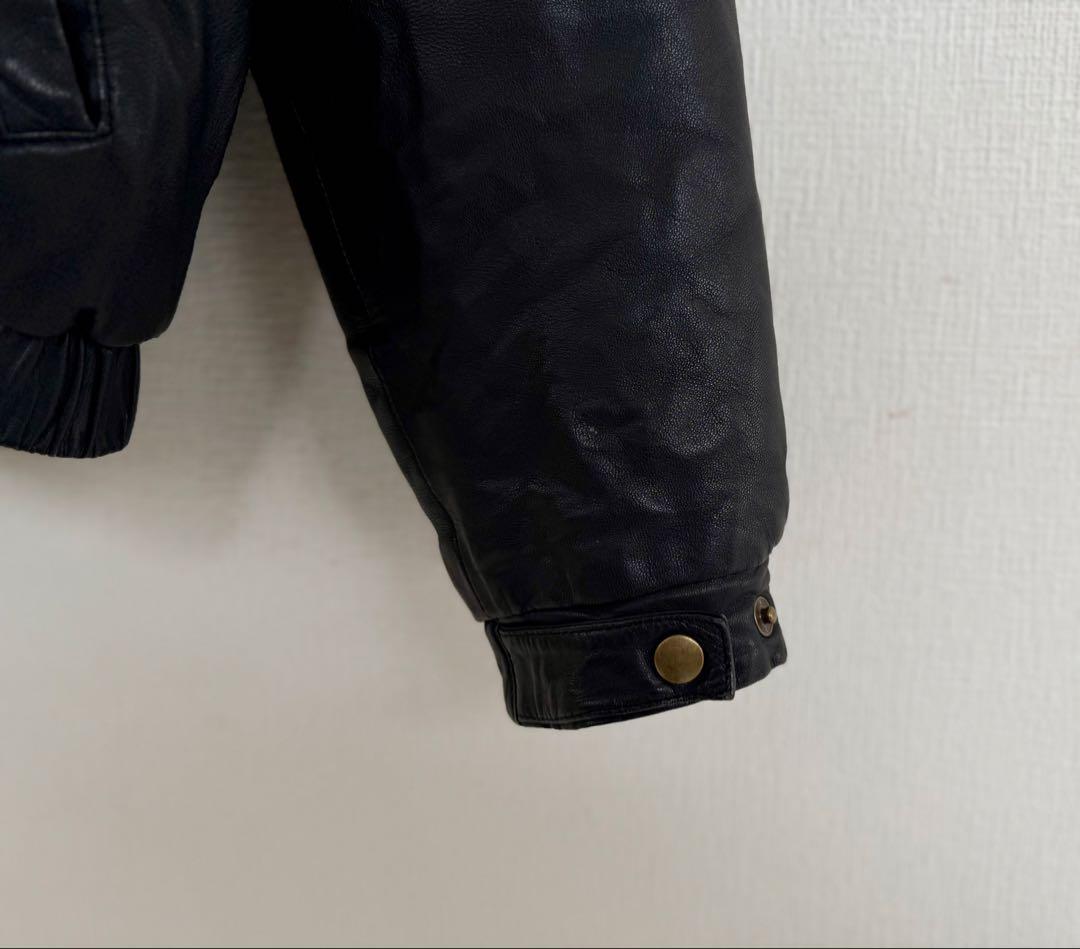 Special 80s Eddie Bauer Leather Down Jacket, Size L, Black #QY4IS8