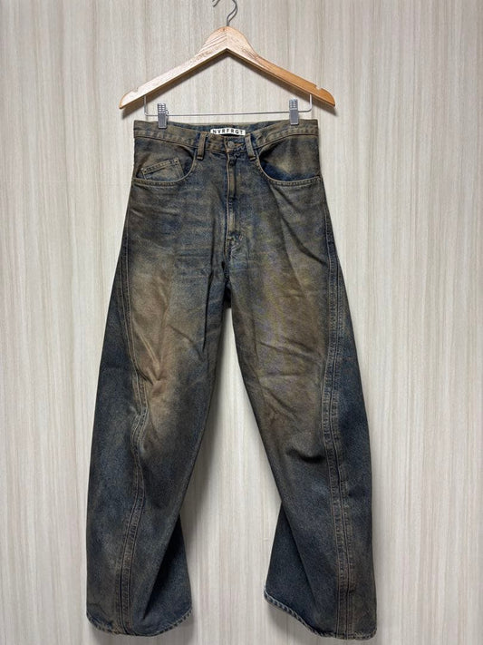 NVRFRGT 3D Twisted Wide Leg Jeans size:1 #QY2LGI