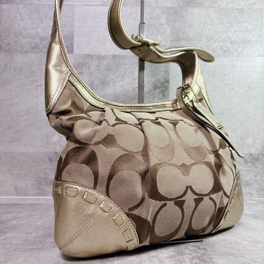 COACH SHOULDER BAG SIGNATURE GOLD #QY7QE4