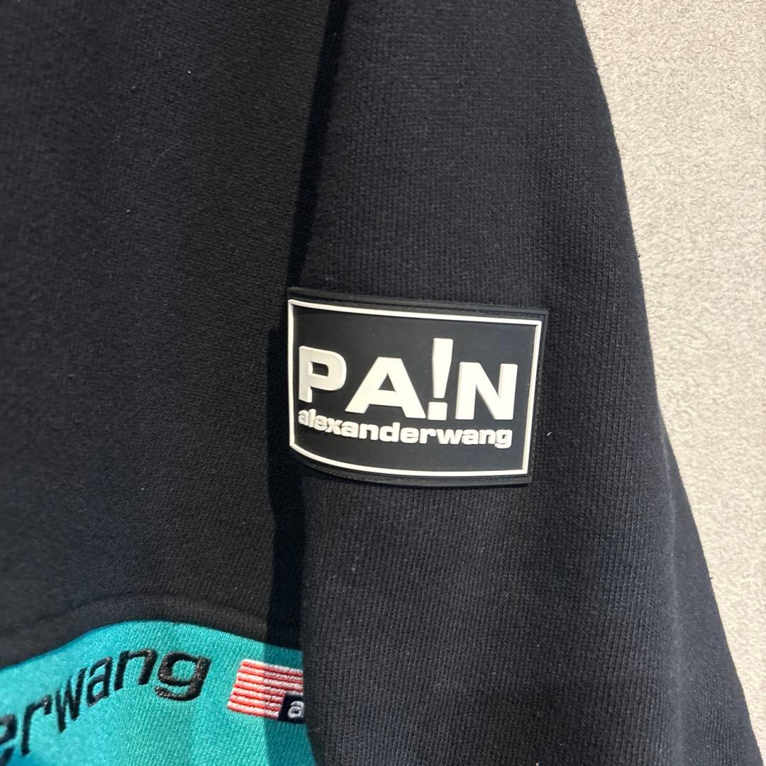 Alexander Wang Logo PAN Hoodie, Size L, Black #QYFNN8