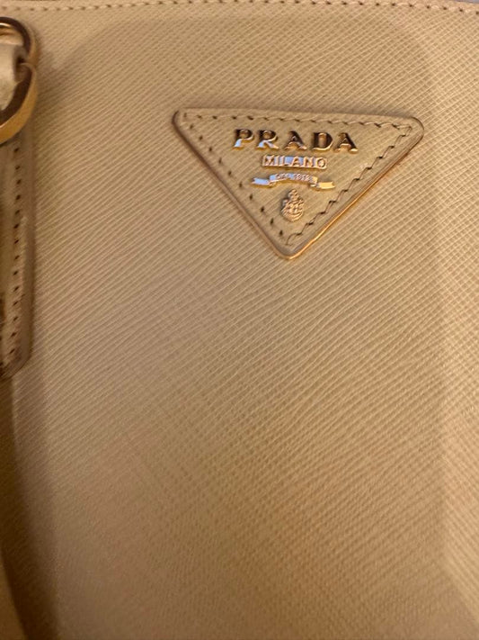 PRADA Saffiano Leather Handbag Yellow Milano Shoulder Strap #QYHDJM