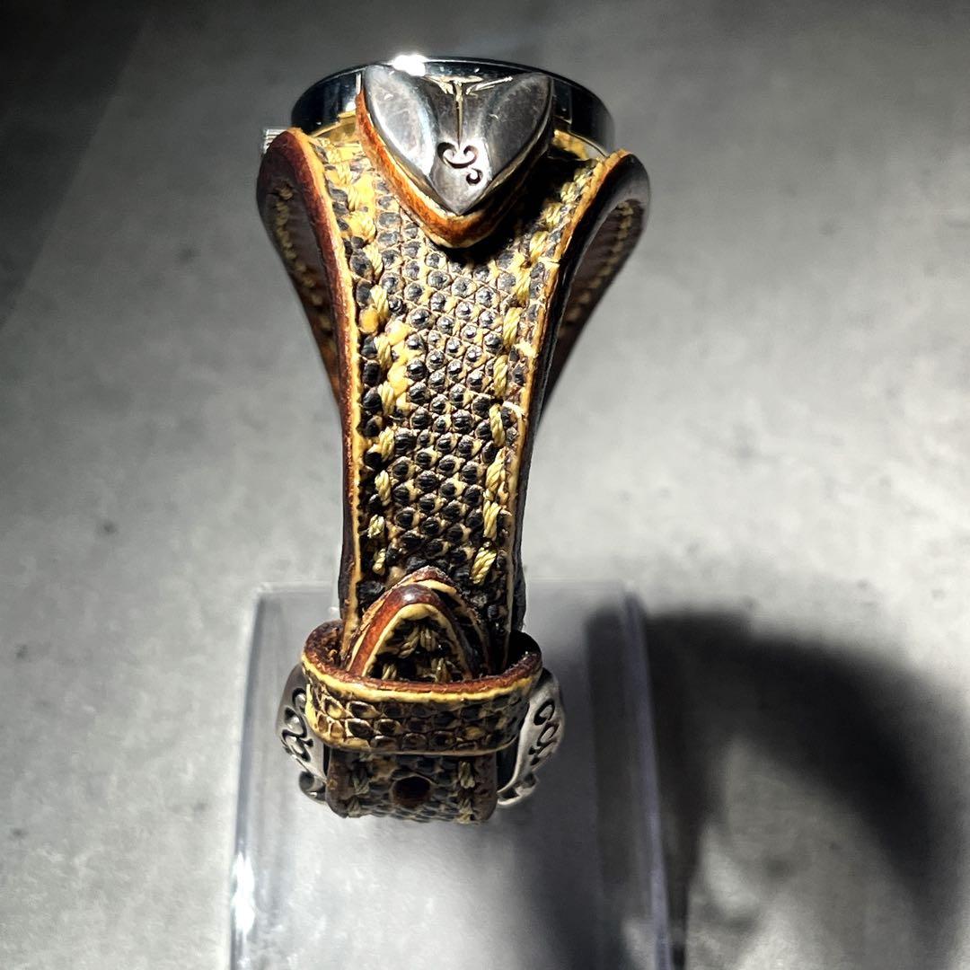 SAAD Model, Wrapped, Open Back Leather Belt Bracelet, Indian Style #QYD3G4
