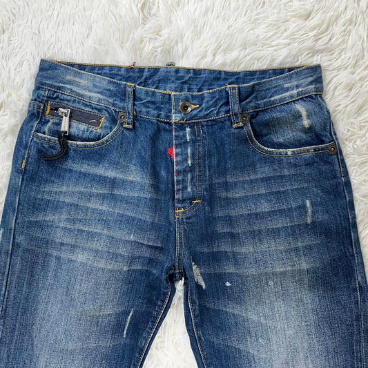 DSQUARED2 denim jeans, maple, bleached, distressed, classic #QODIVV