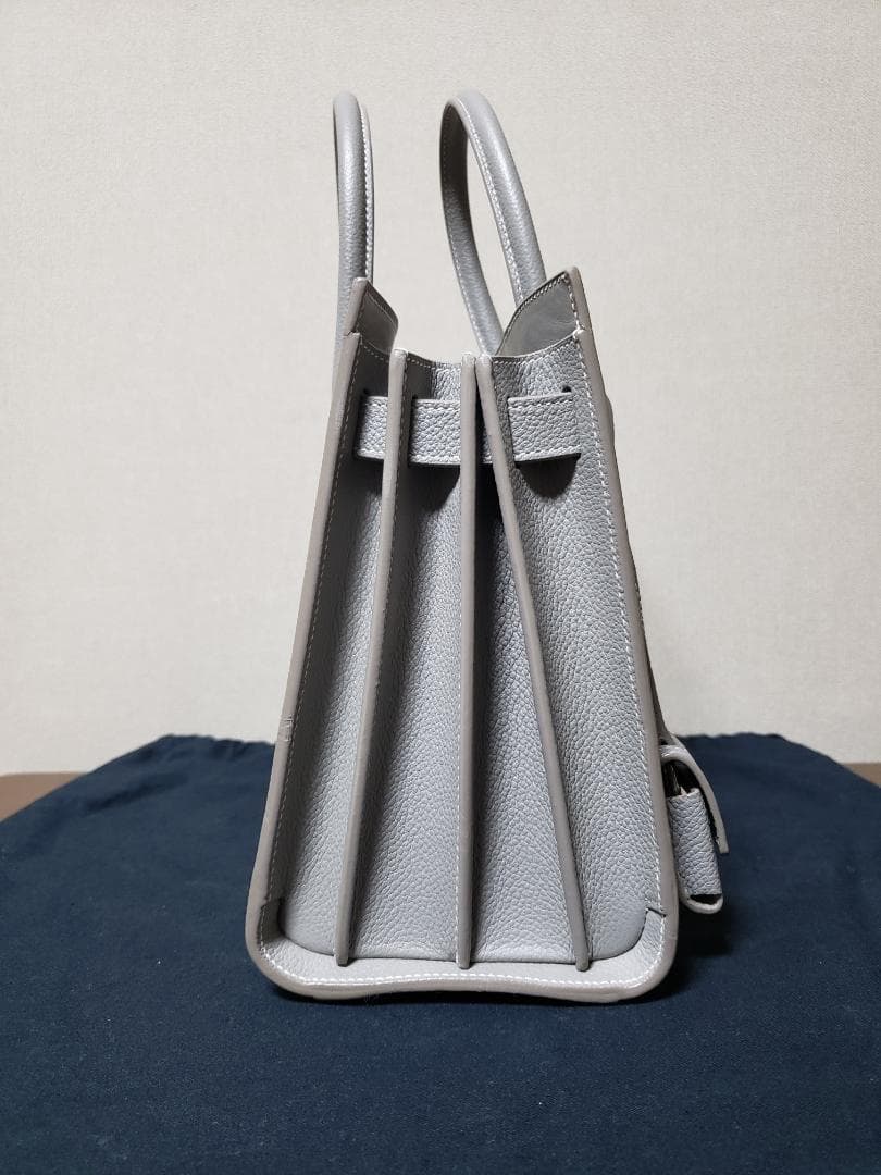 Saint Laurent Sac de Jour Handbag Grey Leather #QYIND2