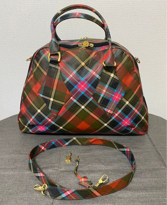 Vivienne Westwood Yasmin Boston Bag Multicolor Genuine Leather Italy #QYDCUF