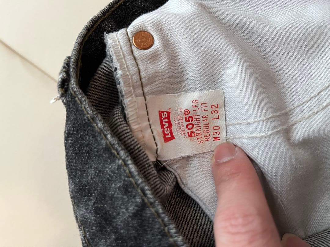 90s Levi's 505 yarn-dyed black denim #QY01KS