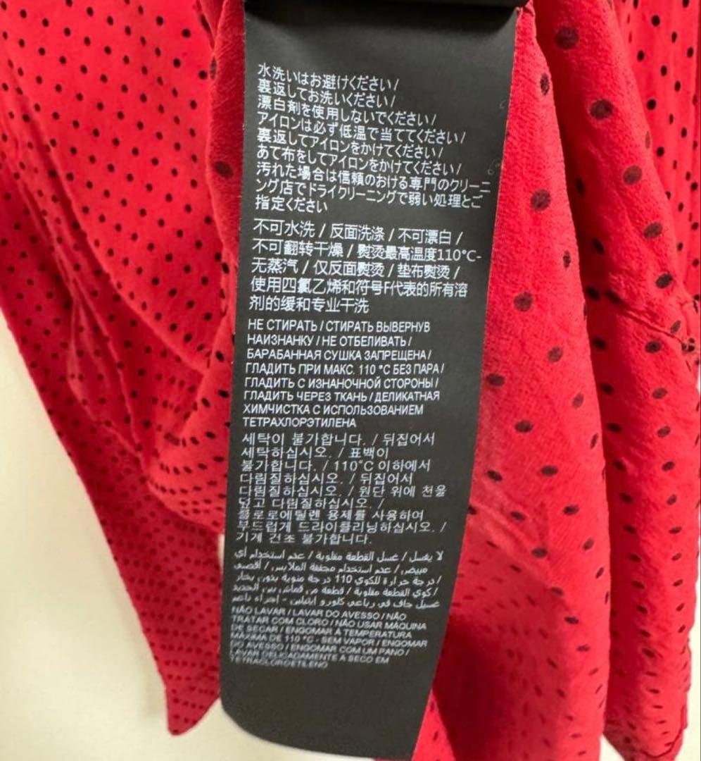 SAINT LAURENT red polka dot long sleeve shirt #QYBSFG