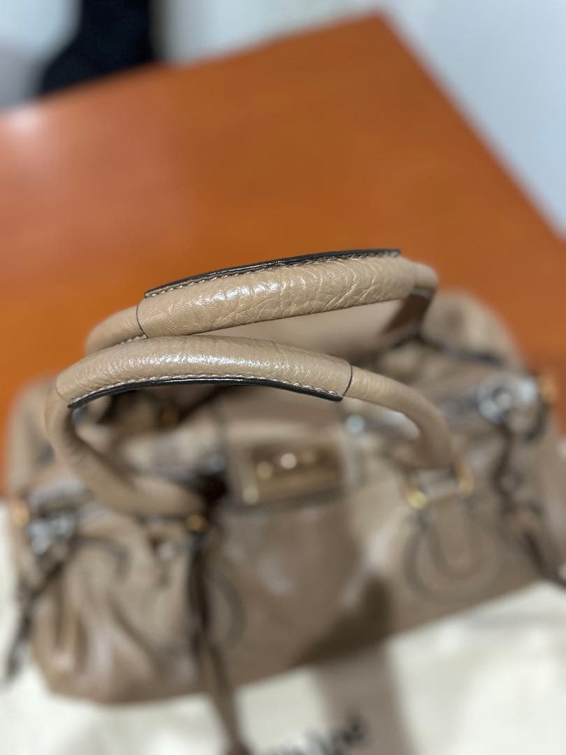 Chloe Paddington Beige Leather Handbag with Lock & Key #QYGS2B