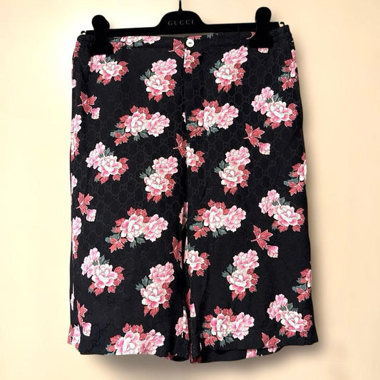 GUCCI Flower Print GG All-Over Silk Shorts Worn by TAKUYA∞ #PC00HL