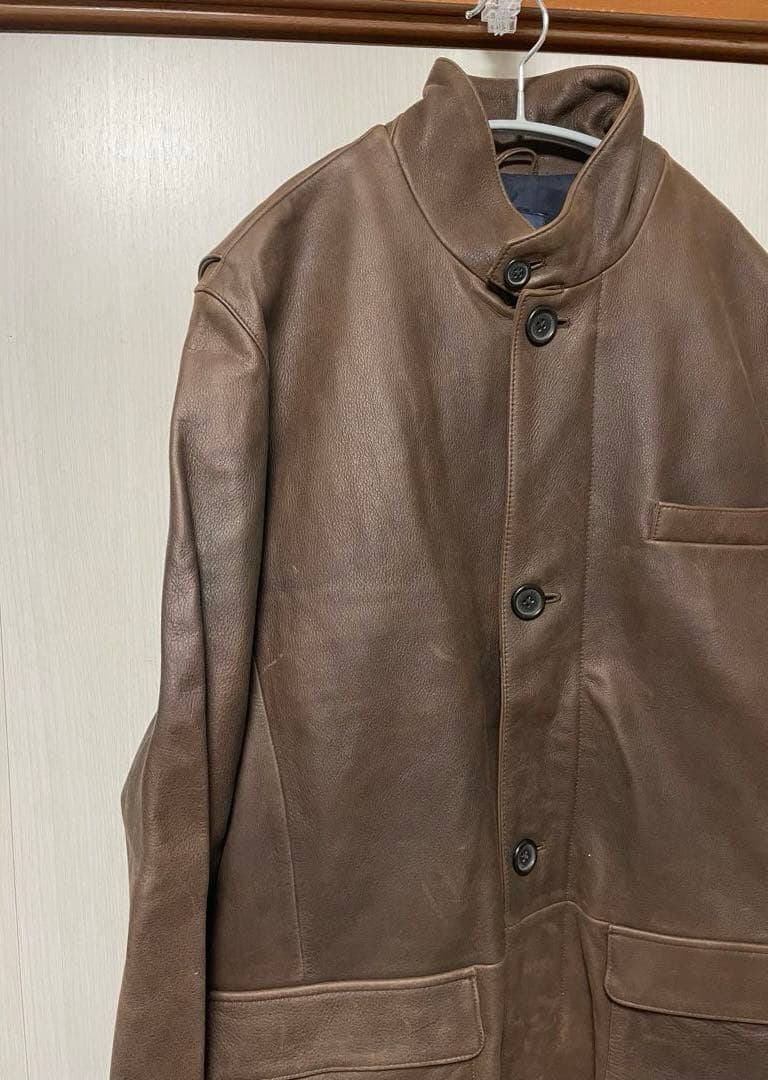 Brooks Brothers Brown Leather Coat #PFB5TK