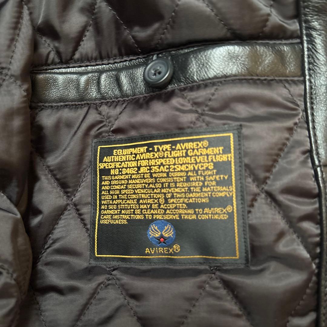 AVIREX Black Leather Jacket M #QYIO3T