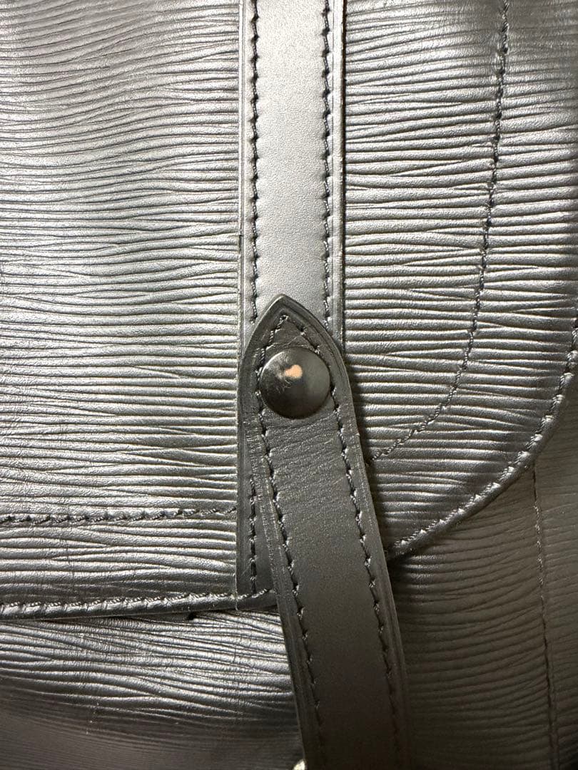 LOUIS VUITTON Christopher PM Epi Leather Backpack Black #QY30PQ