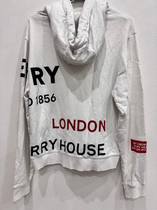 BURBERRY Horseferry Parka, White, Size M #QY85WD