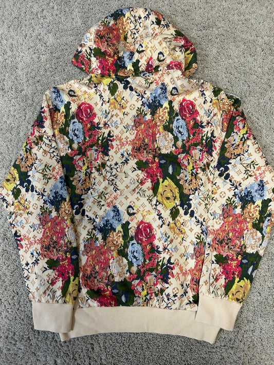 LOUIS VUITTON 22AW Monogram Flower Jacquard Hoodie XL #QY2D1H