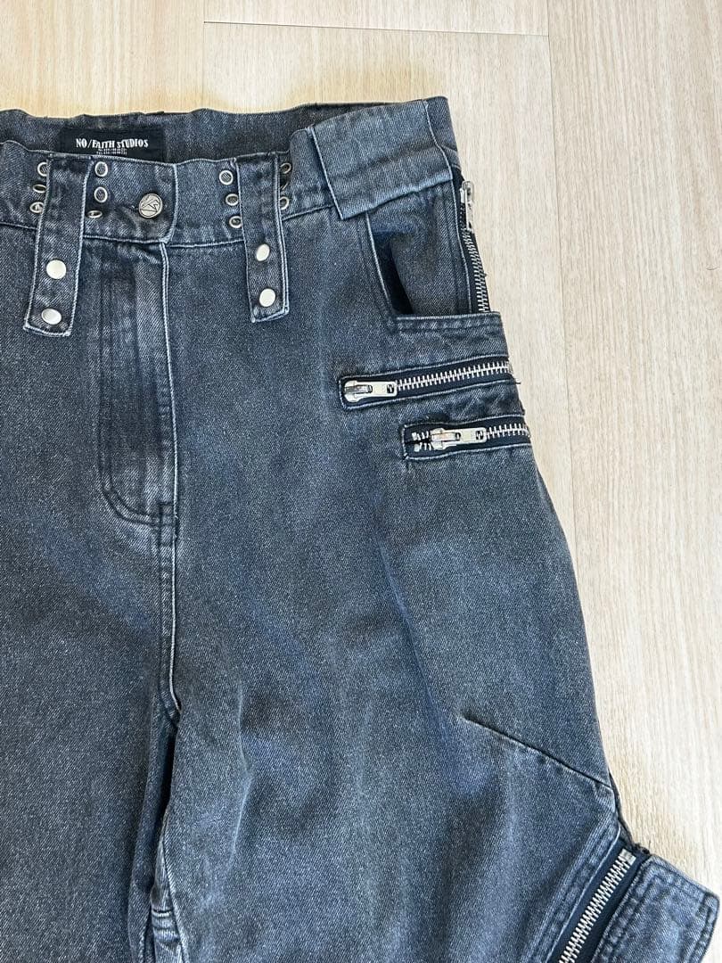 NO/FAITH STUDIOS Cargo Pants, Black, Size L, 10 #QOAXXJ