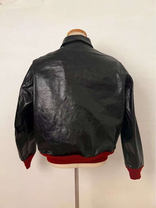 Red Rib A-2 Flight Jacket, Horse Leather, Size M #QY2SXW