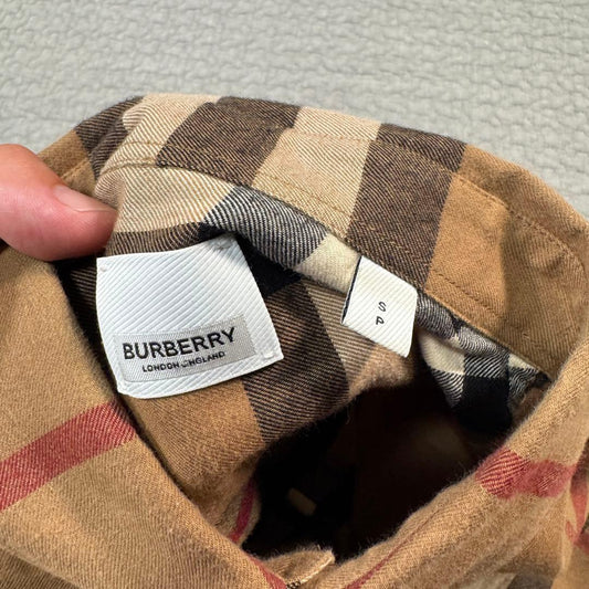 Burberry Nova Check Long Sleeve Flannel Shirt, Size Small, 4565531 #QY55DE