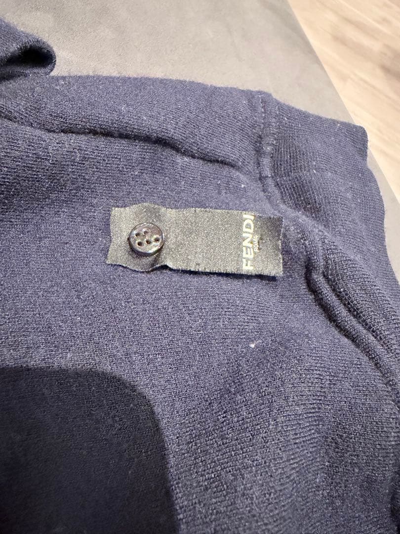 FENDI Monster Hooded Parka Navy Size 52 #QY2DJA