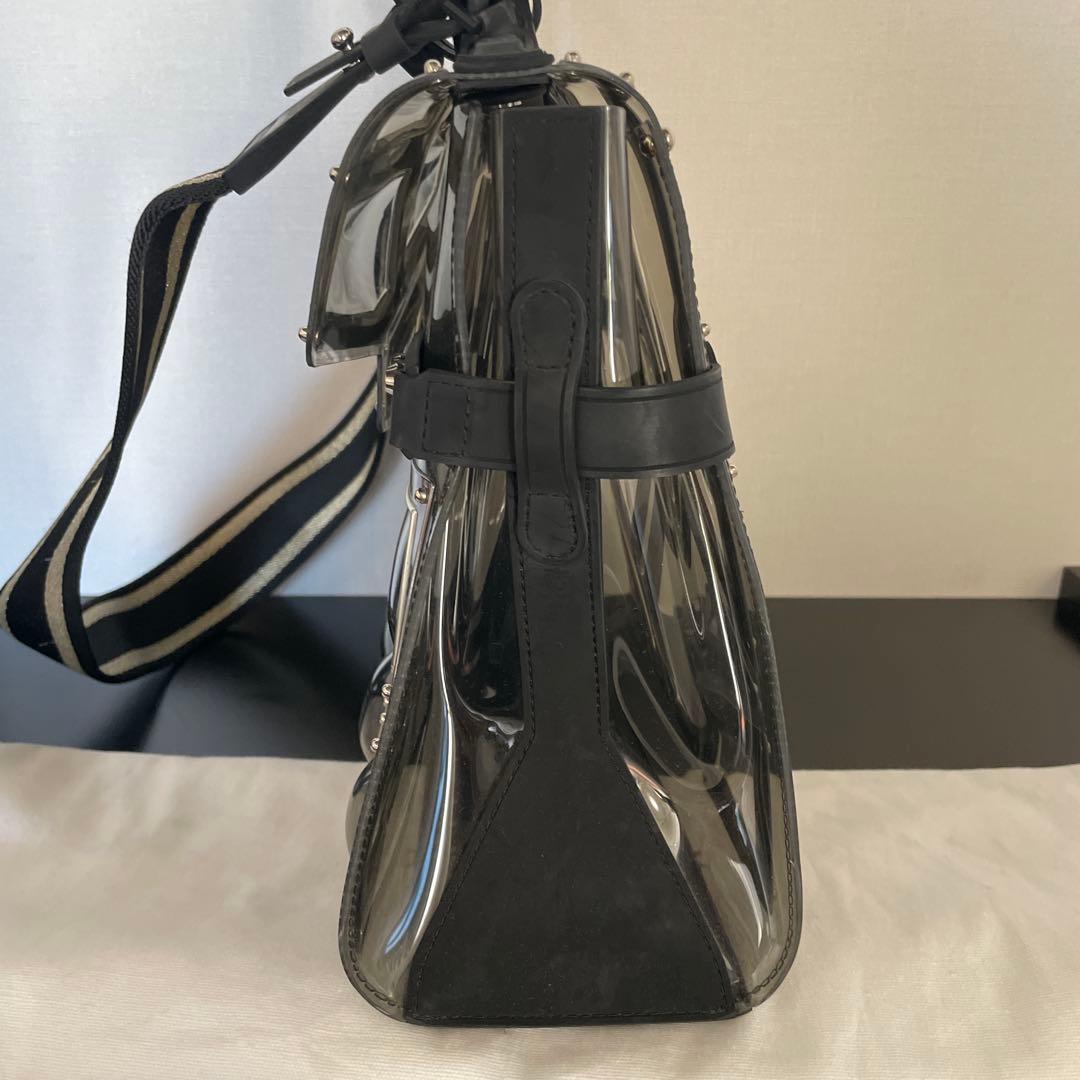 Delvaux Tempete PVC Clear Silver Shoulder Bag Italy #QYD517