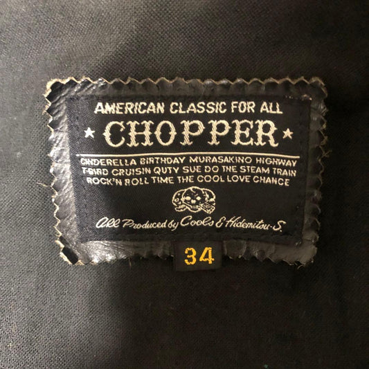 CHOPPER COOLS Single Leather Jacket, Black, Size 34, by Hidemitsu Sato #PF7ASY