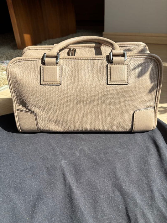 LOEWE Amazona 28 Handbag Ash Beige Leather Silver #QY4IHJ