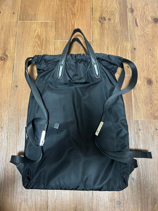 FENDI Patch Black Leather Backpack 45x35cm #QYF0QO