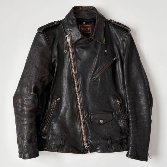 Brown core drestrip rider jacket 2 dresstrip leather black #QYA2XP