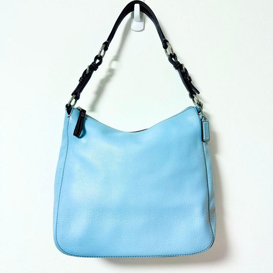 COACH Shoulder Handbag Blue Leather Mint #QY7ZXI