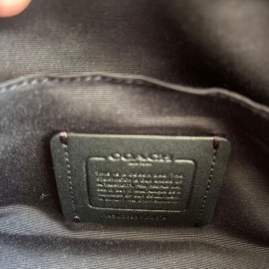 COACH Black Canvas Shoulder Bag with Card Case Tag Unused #QYJAKI