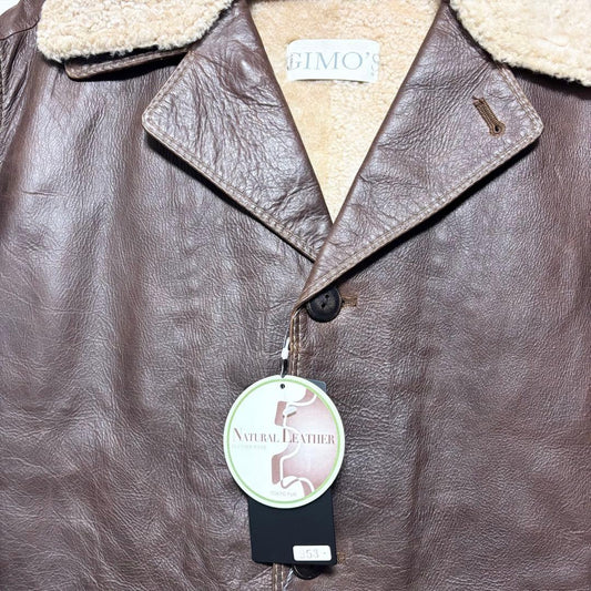 GIMO'S Italian-made lamb leather shearling coat #QYKDJR