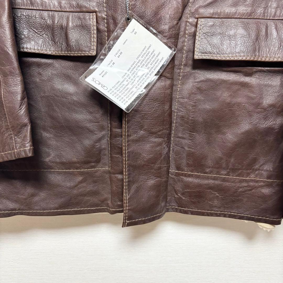 GIMO'S Italian-made lamb leather shearling coat #QYKDJR