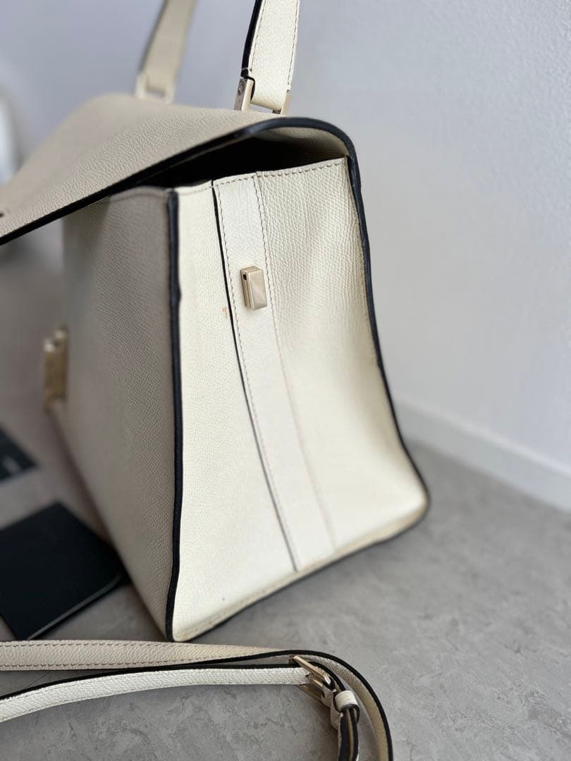 Valextra Iside Large White Leather Handbag W31.5cm #QYF9H7