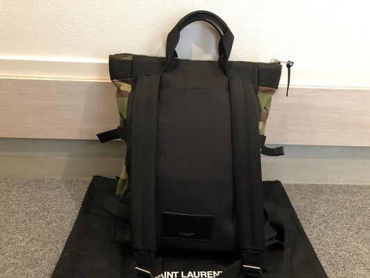SAINT LAURENT Camouflage Backpack 484172 Save Canvas #QY72SM