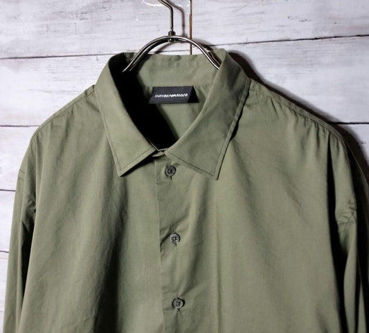 Emporio Armani EA long-sleeved cotton shirt with logo #QY2SN3