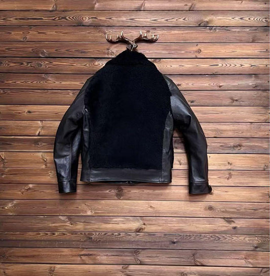 Grizzly Bear Jacket, Brown Horsehide Leather Jacket, Size S #QY7IOR