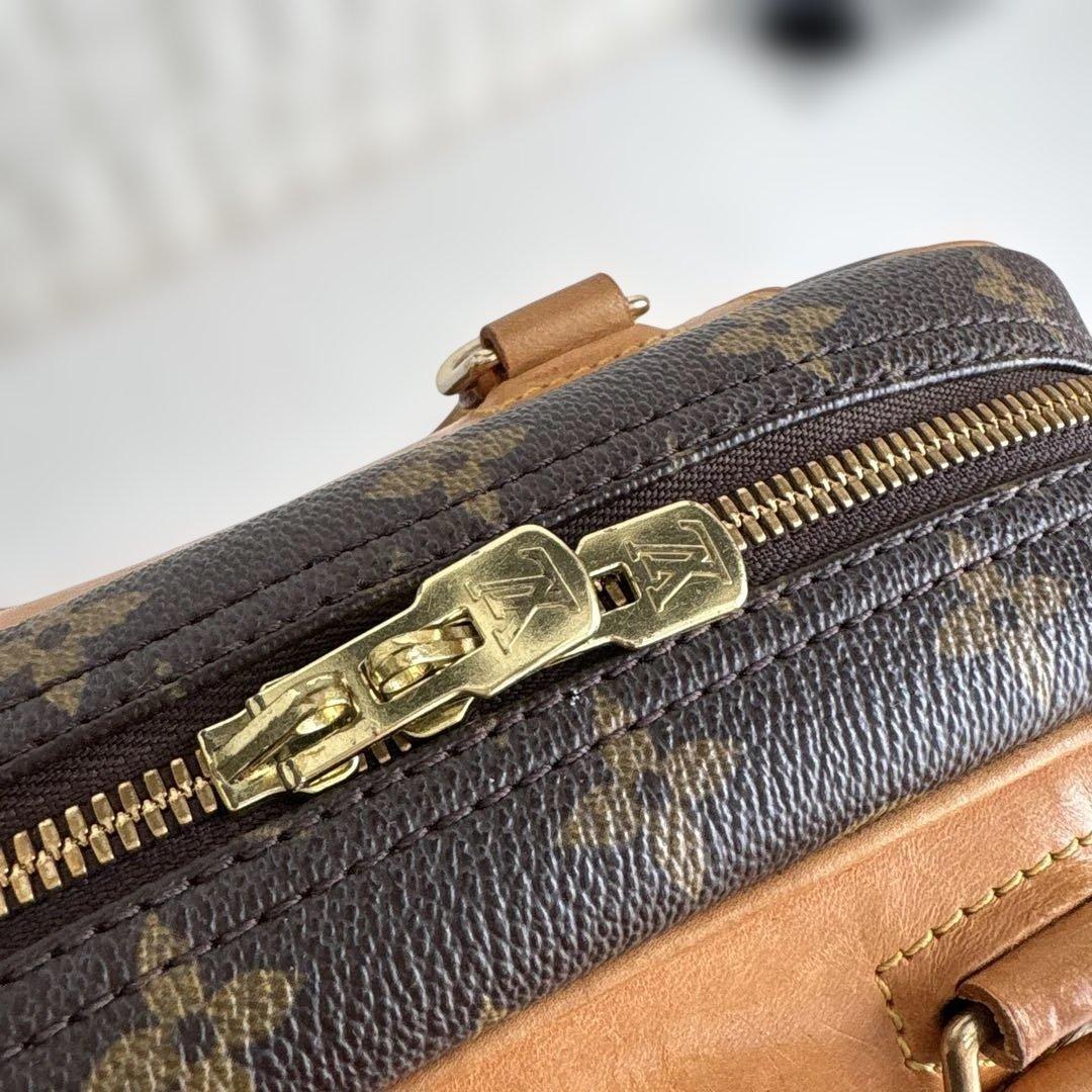 Louis Vuitton Trouville Monogram Dark Brown Handbag Lock Rare #QYDIXB