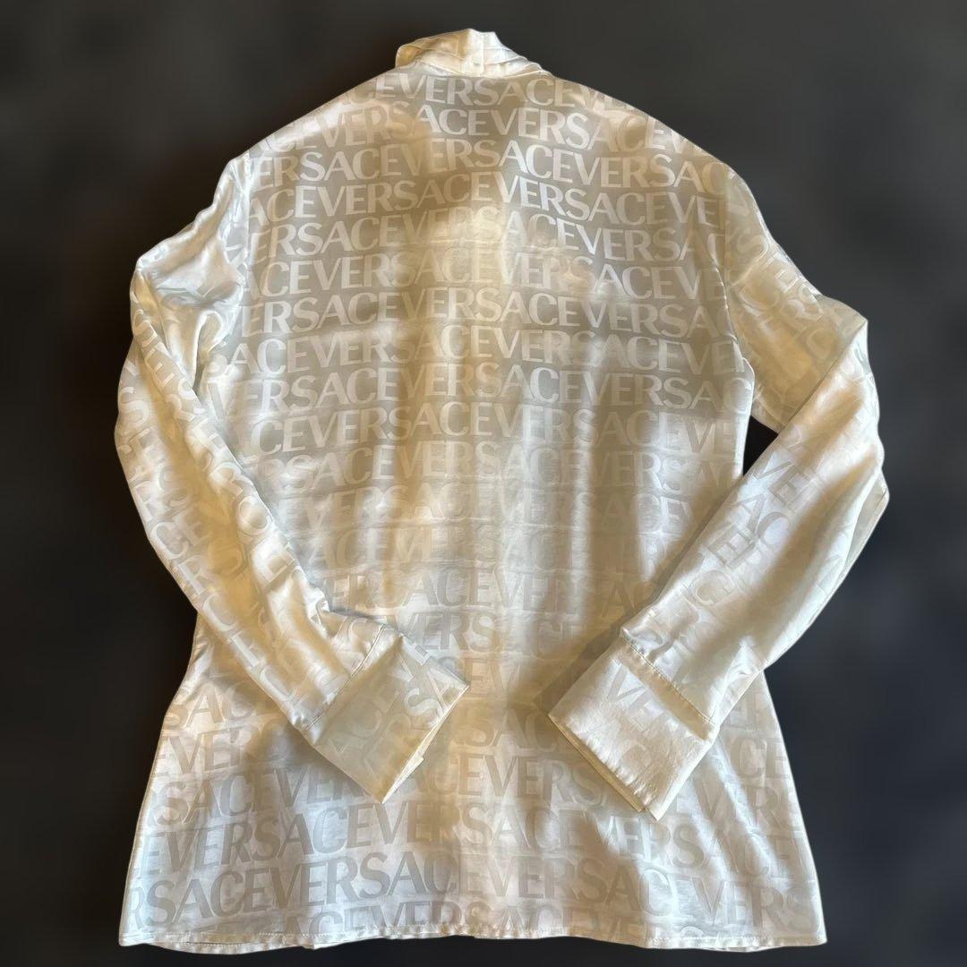 VERSACE Men's White Logo Dress Shirt, Size 40 #QYDAPJ