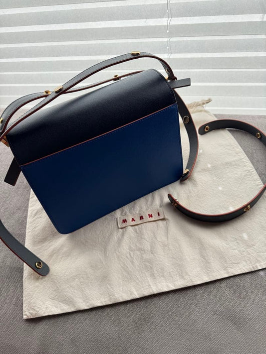 MARNI Trunk Bag M Navy Blue #QYC2HZ