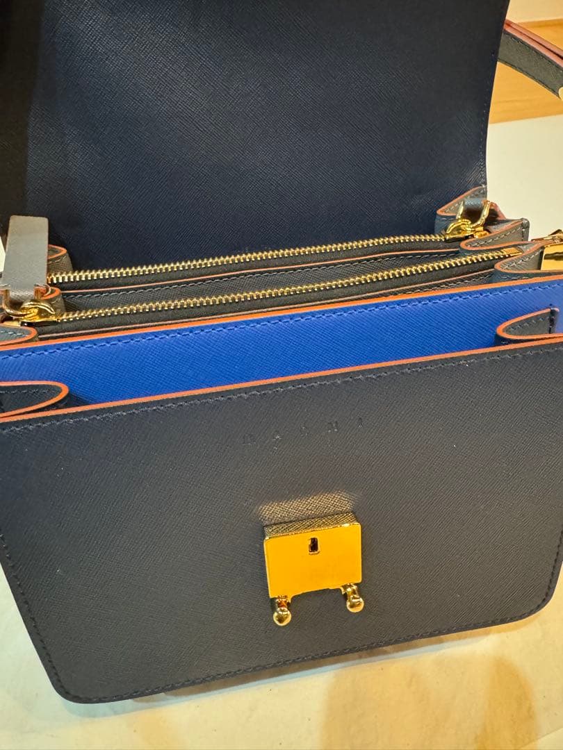 MARNI Trunk Bag M Navy Blue #QYC2HZ
