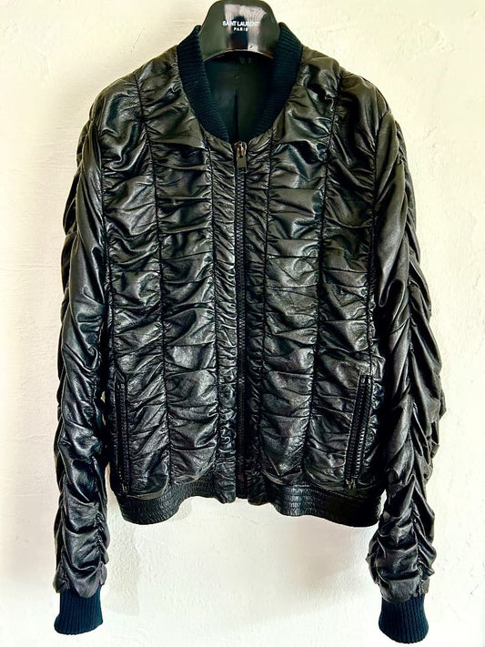 Archive DIOR HOMME 07SS Shirring Leather Blouson #QY7AFG